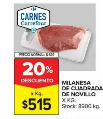 Carrefour Market Milanesa De Cuadradaf De Novillo 20% Descuento oferta