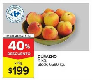 Carrefour Market Durazno 40% Descuento oferta