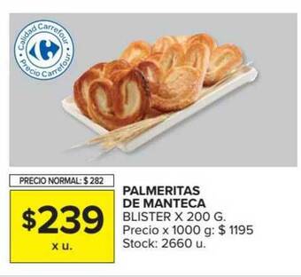 Carrefour Palmeritas De Manteca x 200g oferta