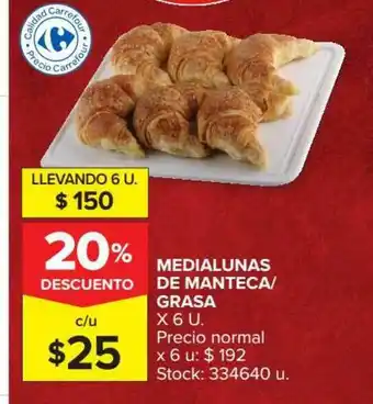 Carrefour Medialunas De Manteca Grasa x 6u oferta