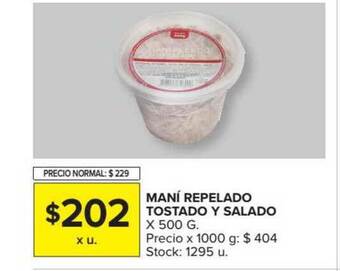 Carrefour Mani Repelado Tostado Y Salado x 500g oferta