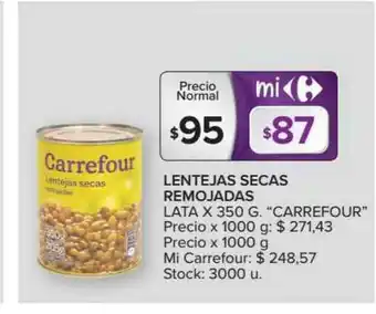 Carrefour Lentejas Secas Remojadas Carrefour x 350g oferta