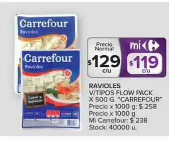 Carrefour Ravioles V Tipos Flow Pack Carrefour oferta