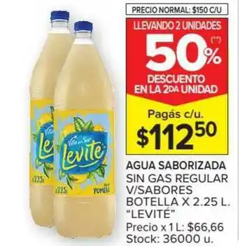 Carrefour Agua Saborizada Sin Gas Regular V Sabores Levité Llevando 2 Unidades 50% Descuento En La 2da Unidad oferta