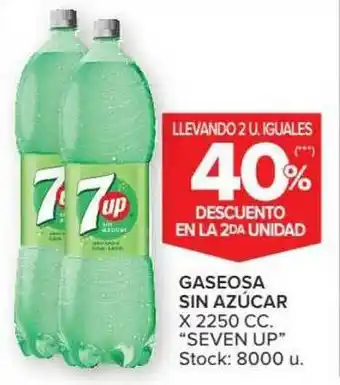 Carrefour Gaseosa Sin Azucar Seven Up Llevando 2 U. Iguales 40% Descuento En La 2da Unidad oferta