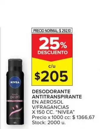 Carrefour Desodorante Antitranspirante En Aerosol V Fragancias Nivea x 150 cc oferta