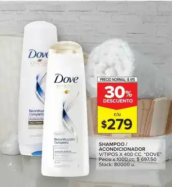 Carrefour Shampoo Acondicionador V Tipos Dove x 400cc oferta