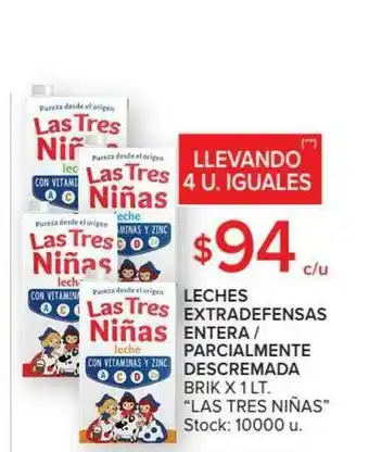 Carrefour Leches Extradefensas Entera Parcialmente Descremada Las Tres Niñas oferta