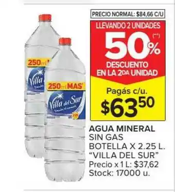 Carrefour Agua Mineral Sin Gas Villa Del Sur x 2.25l oferta