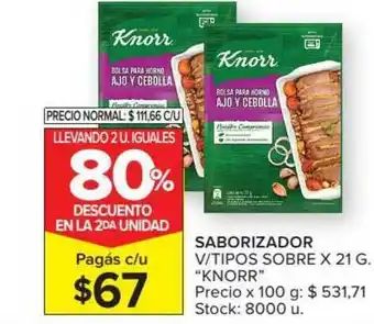 Carrefour Saborizador V Tipos Sobre Knorr x 21 g oferta