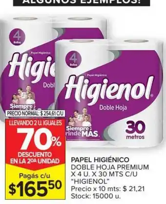 Carrefour Papel Higiénico Doble Hoja Premium Higienol x 4 u x 30 mts oferta