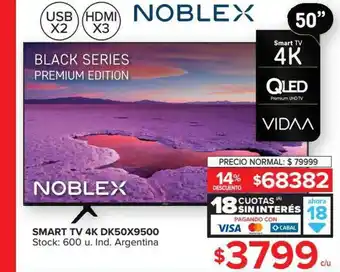 Carrefour Smart Tv 4k Dk50x8500 Noblex oferta