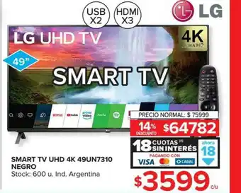 Carrefour Smart Tv Uhd 4k 49un7310 Negro Lg oferta