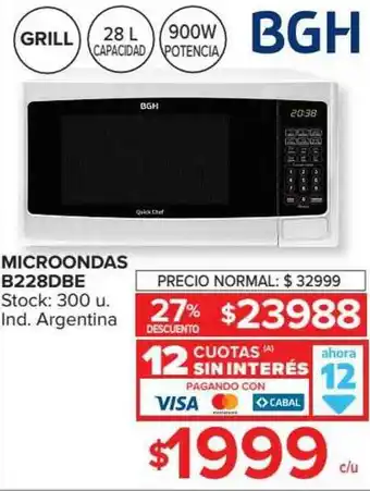 Carrefour Microondas B228be Bgh oferta