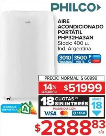 Carrefour Aire Acondicionado Portátil Php32ha3an Philco oferta