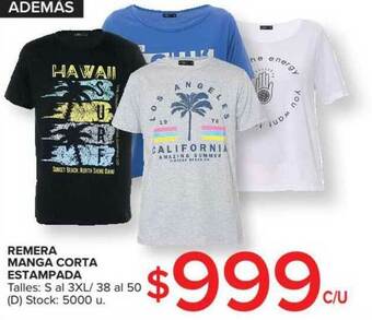 Carrefour Remera Manga Corta Estampada oferta