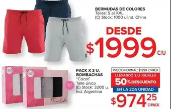 Carrefour Bermudas De Colores Pack X 3 Bombachas oferta