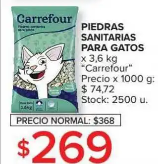 Carrefour Piedras Sanitarias Para Gatos x 3,6kg oferta