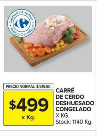 Carrefour Carré De Cerdo Deshuesado Congelado x kg oferta