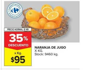 Carrefour Naranja De Jugo x kg oferta