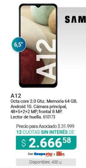 Cooperativa Obrera Samsung A12 oferta