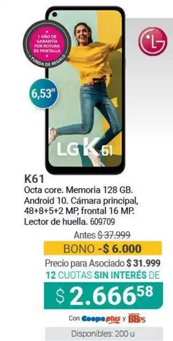 Cooperativa Obrera LG K61 oferta