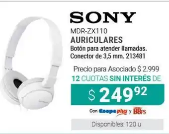 Sony MDR-ZX110 Auriculares