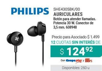 Cooperativa Obrera Philips Auriculares oferta