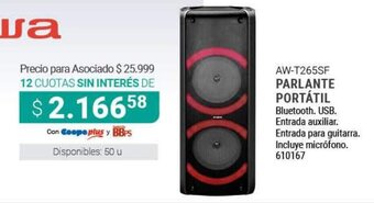 Cooperativa Obrera Aiwa Parlante Portátil Bluetooth, USB oferta