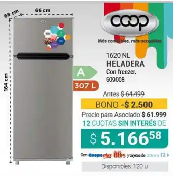 Cooperativa Obrera 1620 NL Heladera Con Freezer oferta