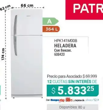 Cooperativa Obrera HPK141M00B Heladera Con Freezer oferta