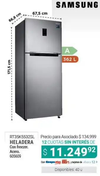 Cooperativa Obrera Samsung Heladera Con Freezer Acero oferta