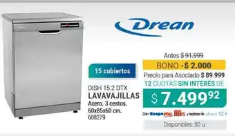 Cooperativa Obrera Drean Dish 15.2 STX Lavavajillas oferta