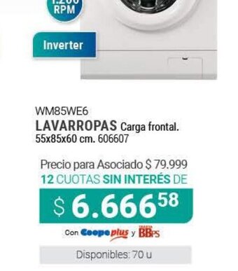 Cooperativa Obrera LG Lavarropas Carga frontal oferta