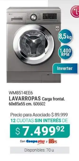 Lavarropas Carga frontal 60x85x55cm