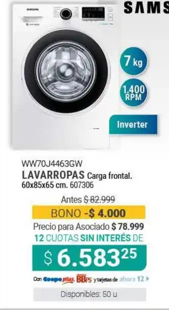 Cooperativa Obrera Lavarropas Carga frontal 60x85x65cm oferta