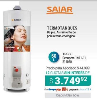 Cooperativa Obrera Saiar Termotanque oferta