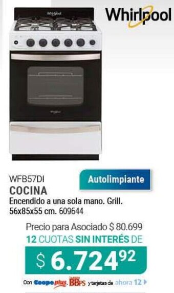 Cooperativa Obrera Whirlpool WFB57DI Cocina oferta