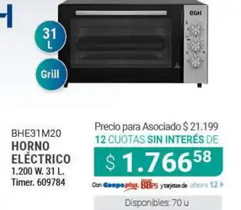 Cooperativa Obrera BHE31M20 Horno Eléctrico oferta