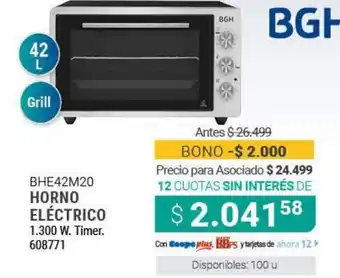 Cooperativa Obrera BHE42M20 Horno Eléctrico oferta