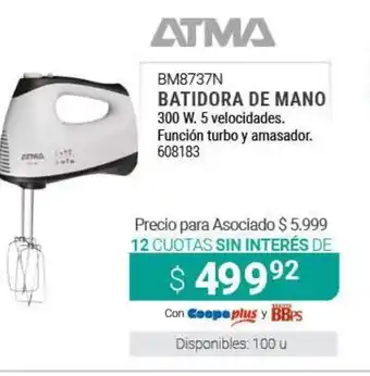 Cooperativa Obrera ATMA BM8737N Batidora De Mano oferta