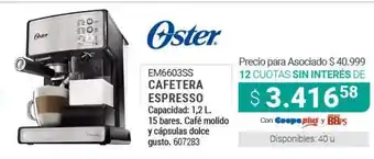 Cooperativa Obrera Oster EM6603SS Cafetera Espresso oferta