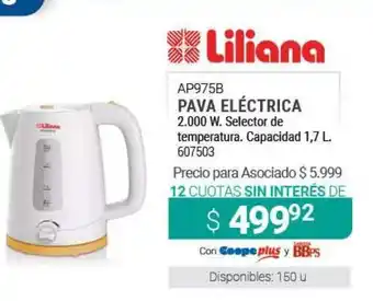 Cooperativa Obrera Liliana AP975B Pava Eléctrica 2.000w oferta