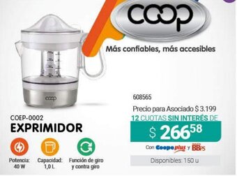 Cooperativa Obrera COEP 0002 Exprimidor oferta