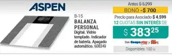 Cooperativa Obrera Aspen B-15 Balanza Personal oferta