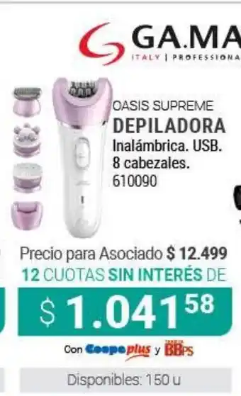 Cooperativa Obrera Oasis Supreme Depiladora Inalámbrica USB oferta