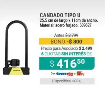 Cooperativa Obrera Candado Tipo U 25.5 oferta