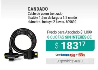 Cooperativa Obrera Candado Cable de acero trenzado oferta