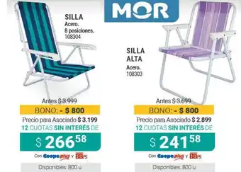 Cooperativa Obrera Silla Acero 8 Posiciones/Silla Alta oferta