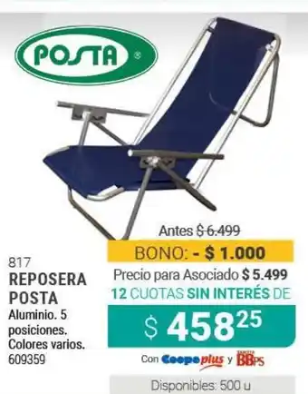 Cooperativa Obrera 817 Reposera Posta oferta